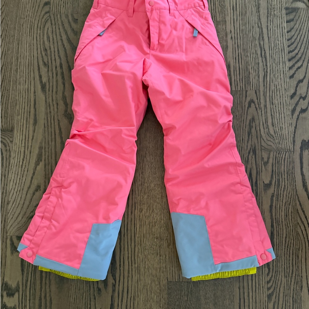 Patagonia Kids Bright Pink Snow Pants with Gray Accents